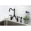 image:imageKingston Brass KS7750ALBS English Country Bridge Kitchen Faucet Matte Black 8 x 825 x 145Matte Black