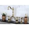 image:imageKingston Brass KS7750ALBS English Country Bridge Kitchen Faucet Matte Black 8 x 825 x 145Polished Brass