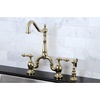 image:imageKingston Brass KS7750ALBS English Country Bridge Kitchen Faucet Matte Black 8 x 825 x 145Polished Brass