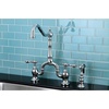 image:imageKingston Brass KS7750ALBS English Country Bridge Kitchen Faucet Matte Black 8 x 825 x 145Polished Chrome