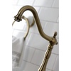 image:imageKingston Brass KS7758TALBS Tudor Bridge Kitchen Faucet with Brass Sprayer Brushed NickelAntique Brass