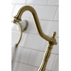 image:imageKingston Brass KS7758TALBS Tudor Bridge Kitchen Faucet with Brass Sprayer Brushed NickelBrushed Brass