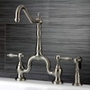 image:imageKingston Brass KS7758TALBS Tudor Bridge Kitchen Faucet with Brass Sprayer Brushed NickelBrushed Nickel