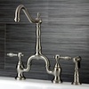 image:imageKingston Brass KS7758TALBS Tudor Bridge Kitchen Faucet with Brass Sprayer Brushed NickelOil Rubbed Bronze
