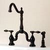 image:imageKingston Brass KS7758TALBS Tudor Bridge Kitchen Faucet with Brass Sprayer Brushed NickelOil Rubbed Bronze