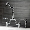 image:imageKingston Brass KS7758TALBS Tudor Bridge Kitchen Faucet with Brass Sprayer Brushed NickelOil Rubbed Bronze