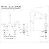 image:imageKingston Brass KS7758TALBS Tudor Bridge Kitchen Faucet with Brass Sprayer Brushed NickelPolished Chrome