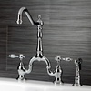 image:imageKingston Brass KS7758TALBS Tudor Bridge Kitchen Faucet with Brass Sprayer Brushed NickelPolished Chrome