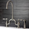 image:imageKingston Brass KS7791TALBS Tudor Bridge Kitchen Faucet Polished Chrome 1388 x 775 x 1681Brushed Nickel