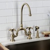 image:imageKingston Brass KS7792TXBS French Country Bridge Kitchen Faucet with Brass Sprayer Polished BrassAntique Brass