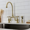 image:imageKingston Brass KS7792TXBS French Country Bridge Kitchen Faucet with Brass Sprayer Polished BrassBrushed Brass