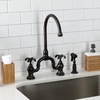 image:imageKingston Brass KS7792TXBS French Country Bridge Kitchen Faucet with Brass Sprayer Polished BrassOil Rubbed Bronze