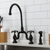 image:imageKingston Brass KS7792TXBS French Country Bridge Kitchen Faucet with Brass Sprayer Polished BrassOil Rubbed Bronze