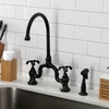 image:imageKingston Brass KS7792TXBS French Country Bridge Kitchen Faucet with Brass Sprayer Polished BrassOil Rubbed Bronze