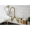 image:imageKingston Brass KS7797ALBS English Country Bridge Kitchen Faucet Brushed Brass 135 x 775 x 1681Brushed Brass