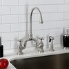 image:imageKingston Brass KS7797ALBS English Country Bridge Kitchen Faucet Brushed Brass 135 x 775 x 1681Brushed Nickel