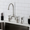 image:imageKingston Brass KS7797ALBS English Country Bridge Kitchen Faucet Brushed Brass 135 x 775 x 1681Brushed Nickel
