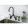 image:imageKingston Brass KS7797ALBS English Country Bridge Kitchen Faucet Brushed Brass 135 x 775 x 1681Matte Black