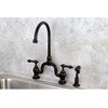 image:imageKingston Brass KS7798ALBS English Country Kitchen Faucet with Brass Sprayer Brushed Nickel 135 x 775 x 1681Brushed Nickel