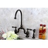 image:imageKingston Brass KS7798ALBS English Country Kitchen Faucet with Brass Sprayer Brushed Nickel 135 x 775 x 1681Oil Rubbed Bronze