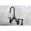 image:imageKingston Brass KS7798ALBS English Country Kitchen Faucet with Brass Sprayer Brushed Nickel 135 x 775 x 1681Oil Rubbed Bronze