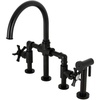 image:imageKingston Brass KS2333NX Hamilton Bridge Kitchen Faucet Antique Brass 1388 x 806 x 1419Matte Black