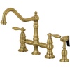 image:imageKingston Brass KS3275ALBS Kitchen Faucet with Side Sprayer Oil Rubbed BronzeBrushed Brass
