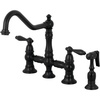 image:imageKingston Brass KS3275ALBS Kitchen Faucet with Side Sprayer Oil Rubbed BronzeMatte Black