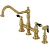 image:imageKingston Brass KS3275PKLBS Duchess Bridge Kitchen Faucet with Brass Sprayer Oil Rubbed BronzeBrushed Brass
