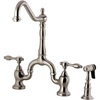 image:imageKingston Brass KS7758TALBS Tudor Bridge Kitchen Faucet with Brass Sprayer Brushed NickelBrushed Nickel