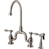 image:imageKingston Brass KS7791TALBS Tudor Bridge Kitchen Faucet Polished Chrome 1388 x 775 x 1681Brushed Nickel