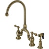 image:imageKingston Brass KS7793ALBS English Country Bridge Kitchen Faucet Antique Brass 135 x 775 x 1681Antique Brass