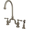 image:imageKingston Brass KS7798ALBS English Country Kitchen Faucet with Brass Sprayer Brushed Nickel 135 x 775 x 1681Brushed Nickel
