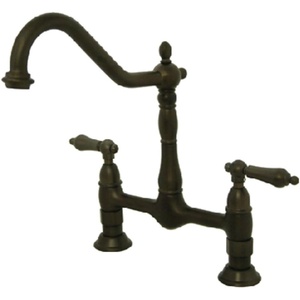 image:imageKingston Brass KS1178AL Heritage 8Inch Kitchen Faucet Without Sprayer Brushed NickelOil Rubbed Bronze
