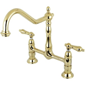 image:imageKingston Brass KS1178AL Heritage 8Inch Kitchen Faucet Without Sprayer Brushed NickelPolished Brass
