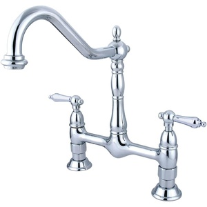 image:imageKingston Brass KS1178AL Heritage 8Inch Kitchen Faucet Without Sprayer Brushed NickelPolished Chrome