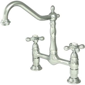 image:imageKingston Brass KS1178AX Heritage 8Inch Kitchen Faucet Without Sprayer Brushed Nickel 13 x 8 x 213Polished Chrome
