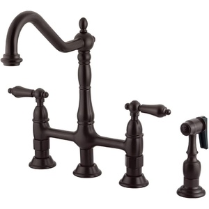image:imageKingston Brass KS1276ALBS Heritage Bridge Kitchen Faucet Polished Nickel 1388 x 856 x 1313Oil Rubbed Bronze