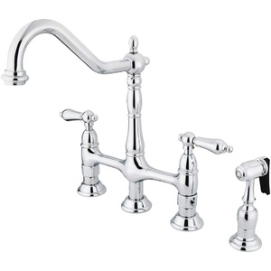 image:imageKingston Brass KS1276ALBS Heritage Bridge Kitchen Faucet Polished Nickel 1388 x 856 x 1313Polished Chrome