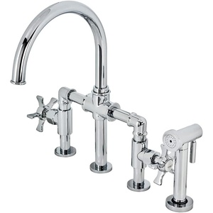 image:imageKingston Brass KS2333NX Hamilton Bridge Kitchen Faucet Antique Brass 1388 x 806 x 1419Polished Chrome