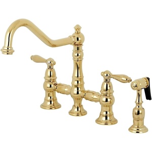 image:imageKingston Brass KS3275ALBS Kitchen Faucet with Side Sprayer Oil Rubbed BronzePolished Brass