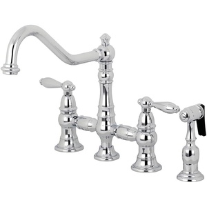 image:imageKingston Brass KS3275ALBS Kitchen Faucet with Side Sprayer Oil Rubbed BronzePolished Chrome
