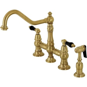 image:imageKingston Brass KS3275PKLBS Duchess Bridge Kitchen Faucet with Brass Sprayer Oil Rubbed BronzeBrushed Brass