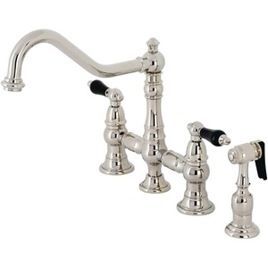 image:imageKingston Brass KS3275PKLBS Duchess Bridge Kitchen Faucet with Brass Sprayer Oil Rubbed BronzePolished Nickel