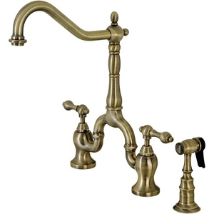 image:imageKingston Brass KS7750ALBS English Country Bridge Kitchen Faucet Matte Black 8 x 825 x 145Antique Brass
