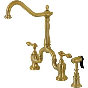 image:imageKingston Brass KS7750ALBS English Country Bridge Kitchen Faucet Matte Black 8 x 825 x 145Brushed Brass