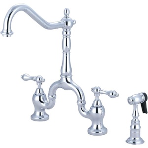 image:imageKingston Brass KS7750ALBS English Country Bridge Kitchen Faucet Matte Black 8 x 825 x 145Polished Chrome