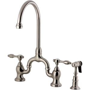 image:imageKingston Brass KS7791TALBS Tudor Bridge Kitchen Faucet Polished Chrome 1388 x 775 x 1681Brushed Nickel