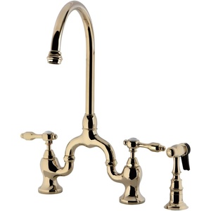 image:imageKingston Brass KS7791TALBS Tudor Bridge Kitchen Faucet Polished Chrome 1388 x 775 x 1681Polished Brass