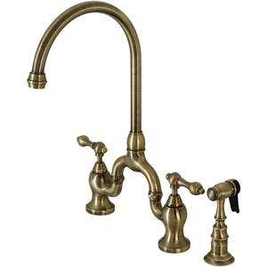 image:imageKingston Brass KS7793ALBS English Country Bridge Kitchen Faucet Antique Brass 135 x 775 x 1681Antique Brass